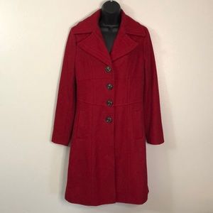 Nine West Ruby Red Wool Coat